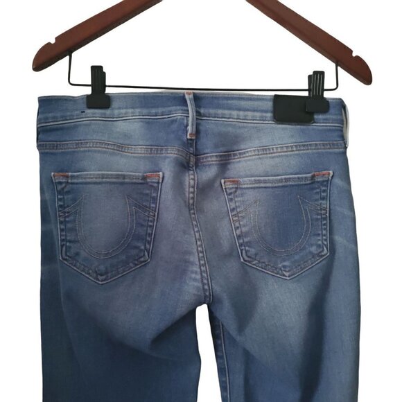 TRUE Religion Cora Medium Wash Mid Rise Straight Leg Stretch Denim Jeans Size 28 - Picture 5 of 10